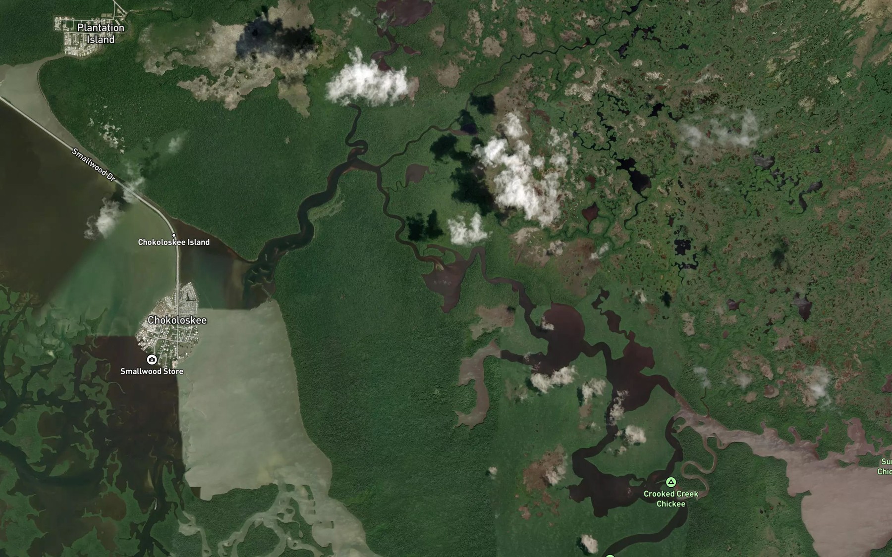 Satellite map of the Mud Bay