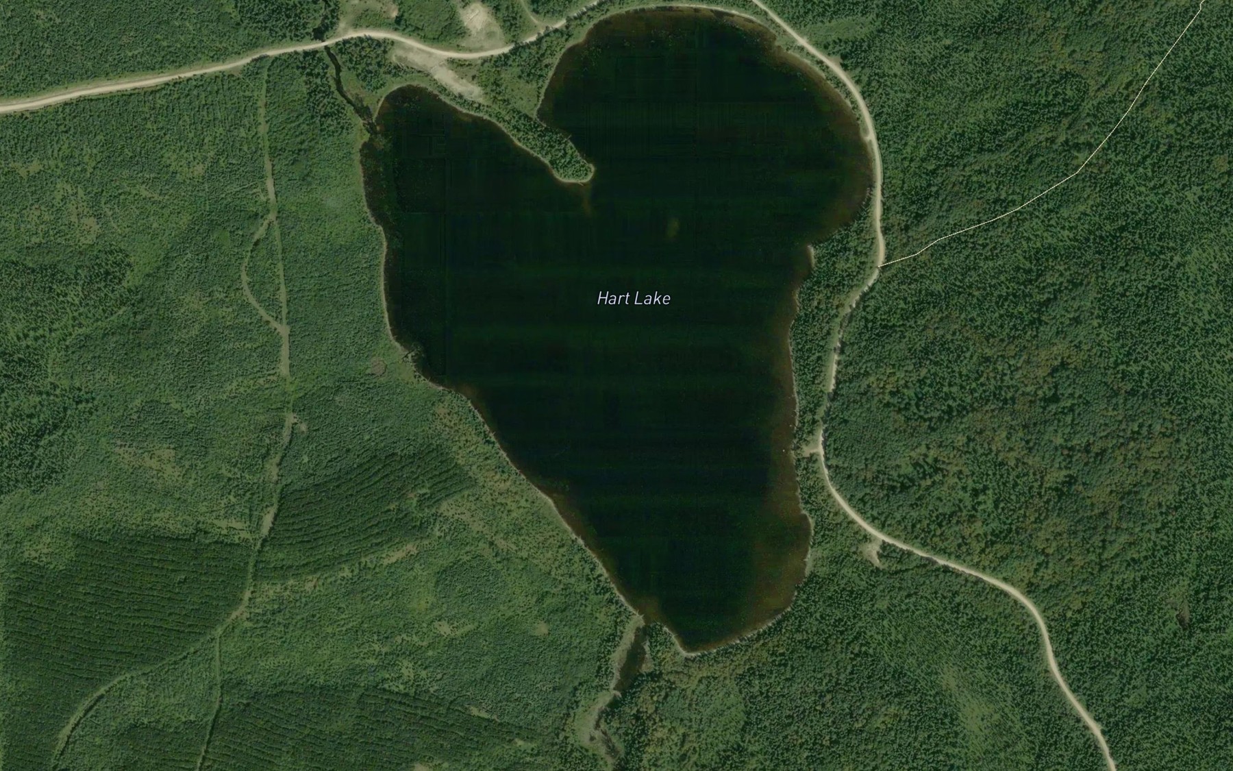 Satellite map of the Hart Lake