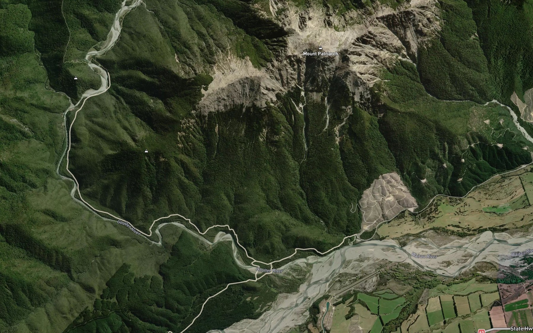Satellite map of the Tiphead Stream