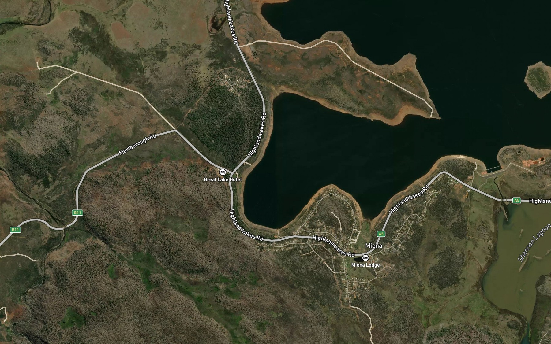 Satellite map of the Dud Bay