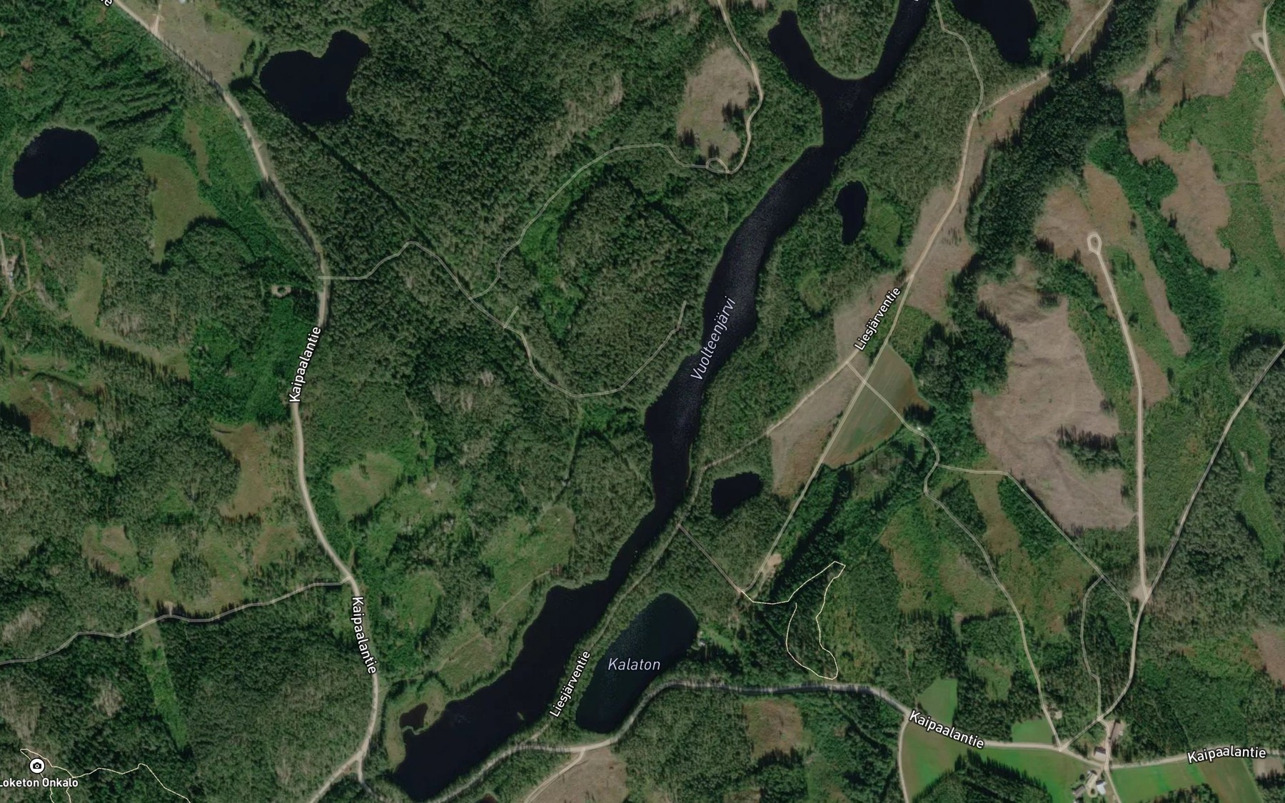 Satellite map of the Vuolteenjarvi