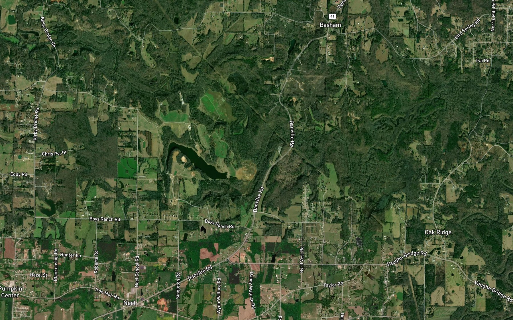 Satellite map of the Crawford Creek