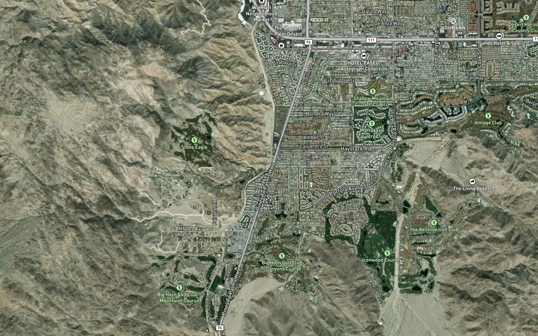 Satellite map of the Ramon Creek