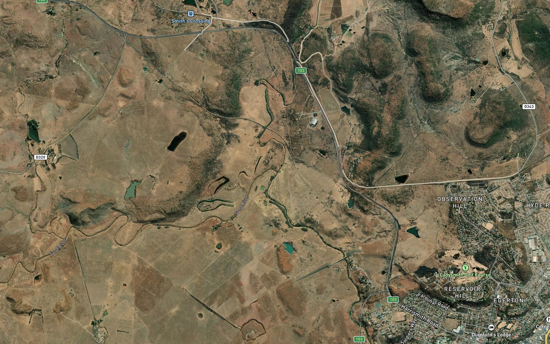 Satellite map of the Sandspruit