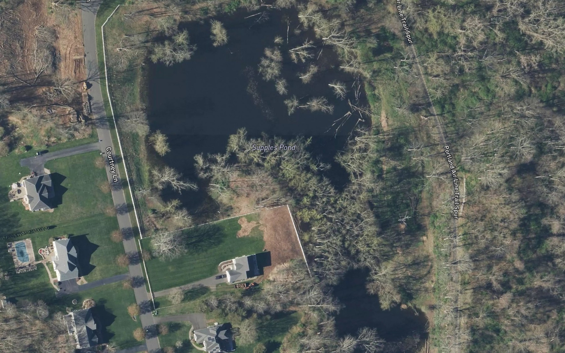 Satellite map of the Supples Pond