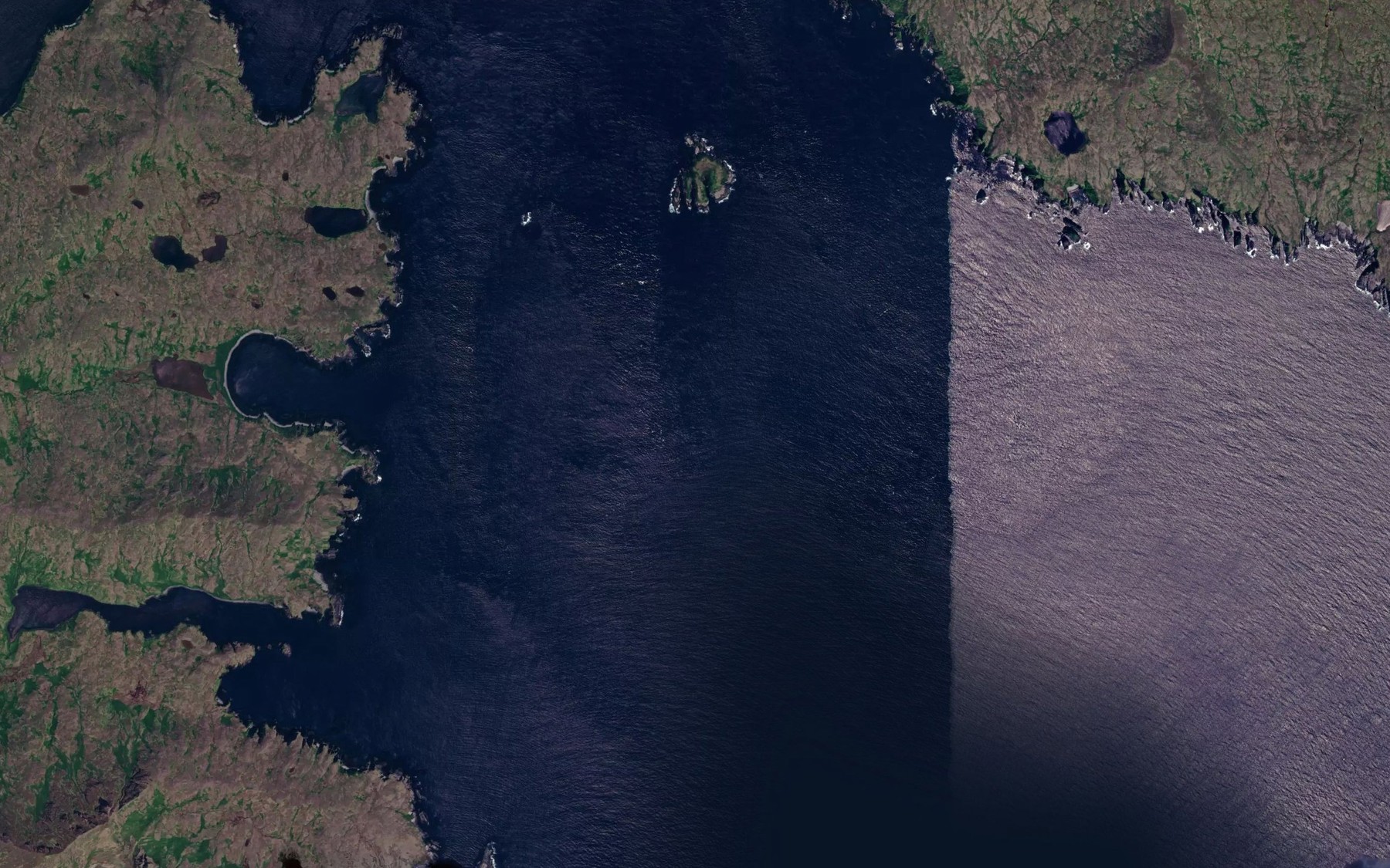 Satellite map of the Little Tanaga Strait