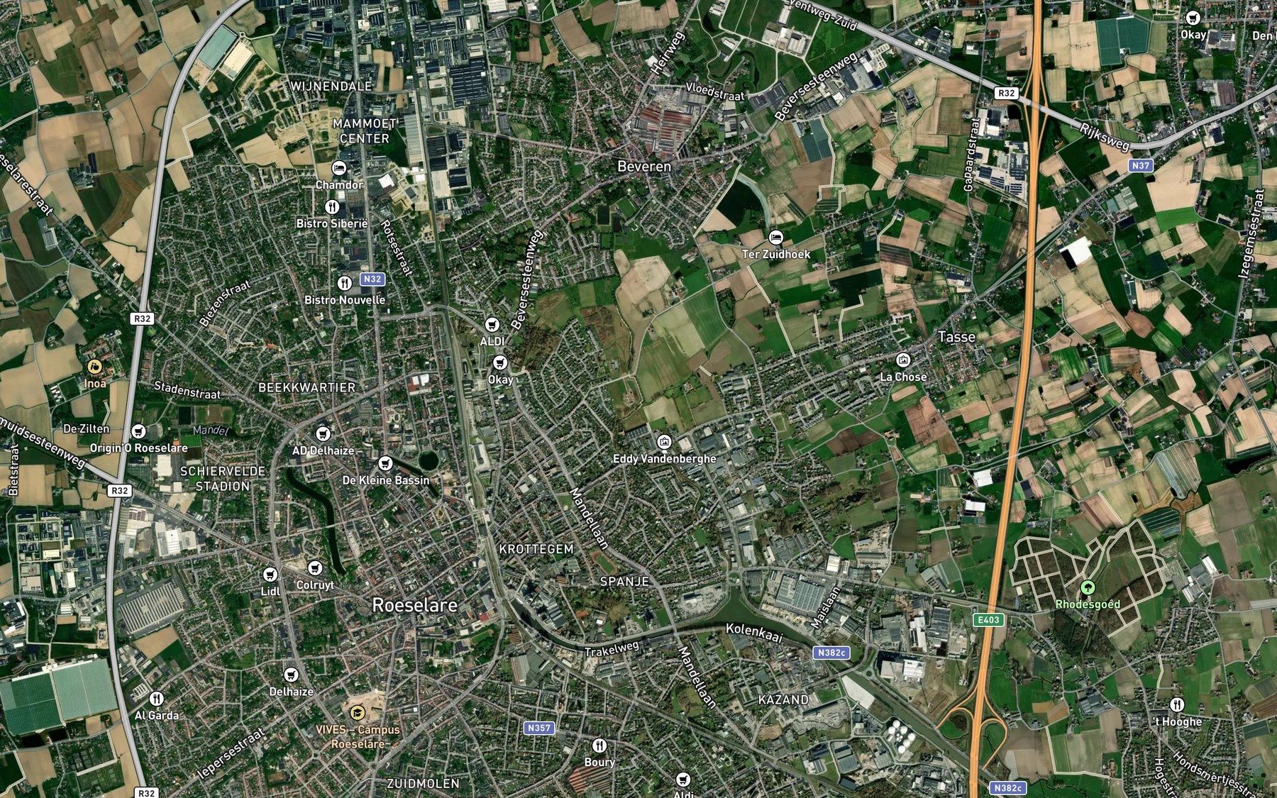 Satellite map of the Onledebeek