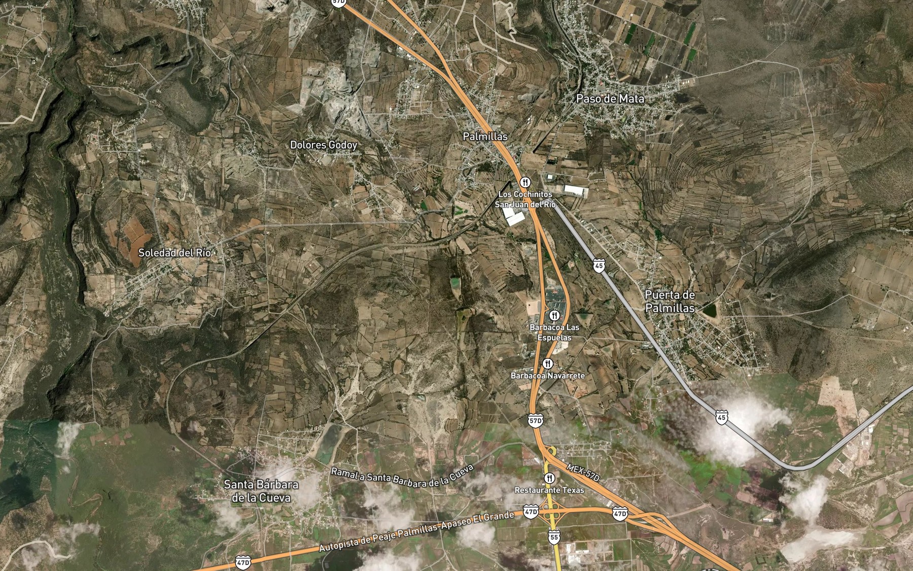 Satellite map of the Bordos la Manga