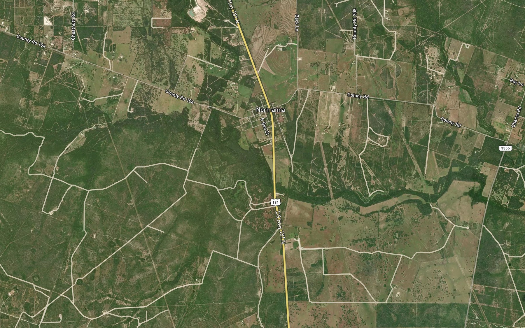 Satellite map of the San Domingo Creek