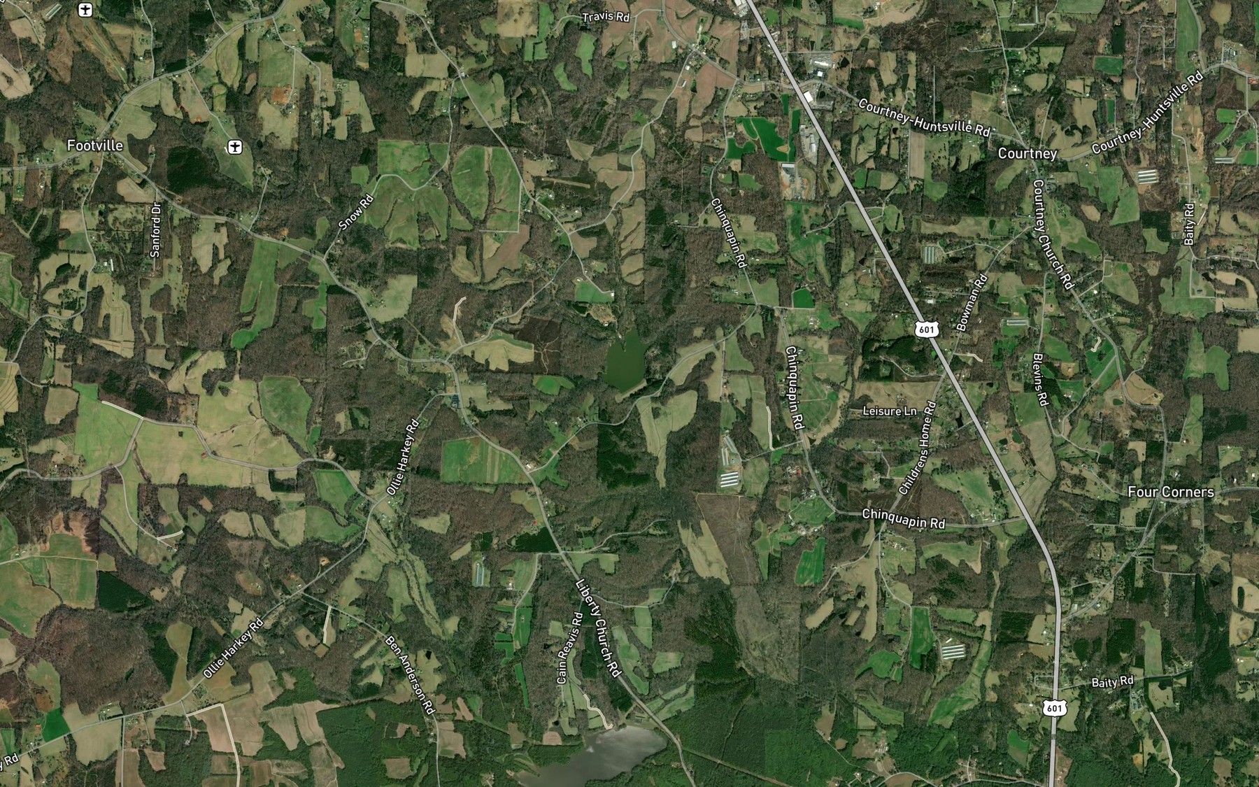 Satellite map of the Cain Mill Branch