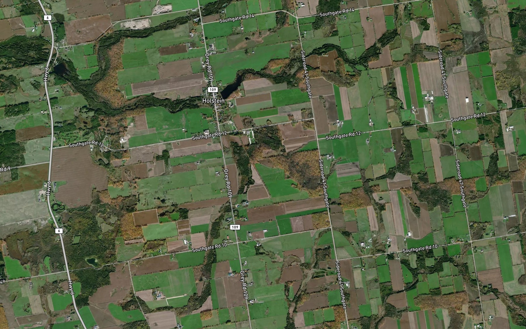 Satellite map of the Holstein Dam