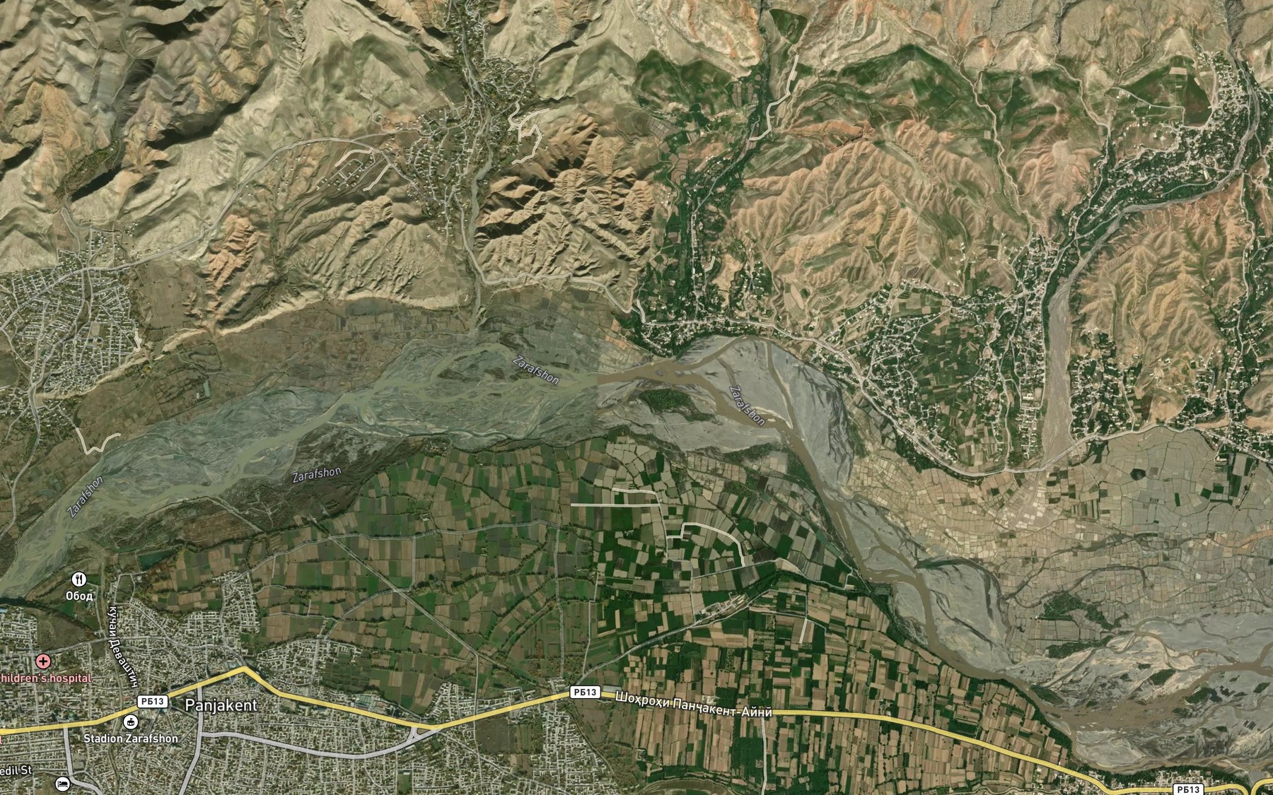 Satellite map of the Shingak