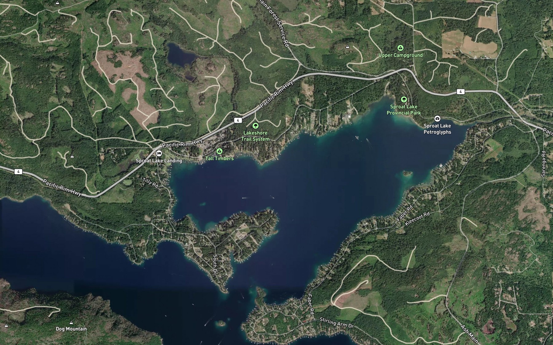 Satellite map of the Shuhum Creek