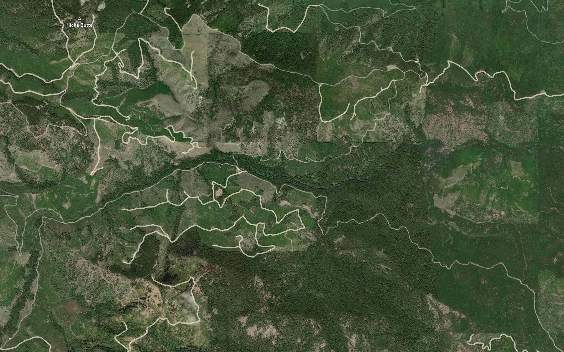 Satellite map of the Disappointment Creek