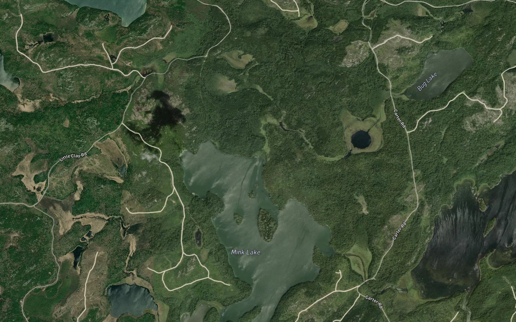 Satellite map of the Bug Creek