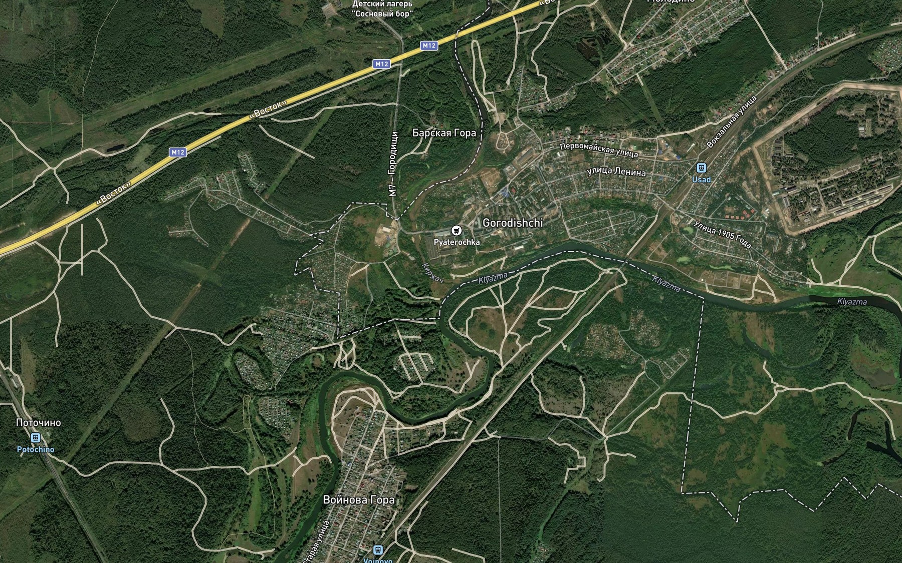 Satellite map of the Kirzhach