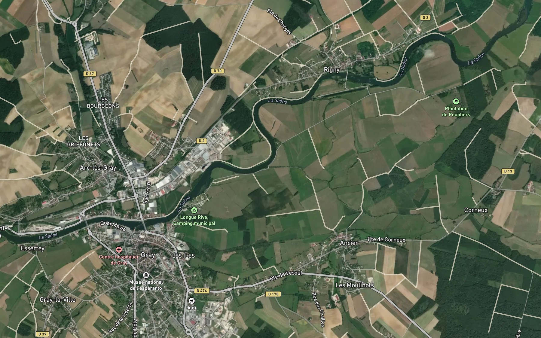 Satellite map of the Morte