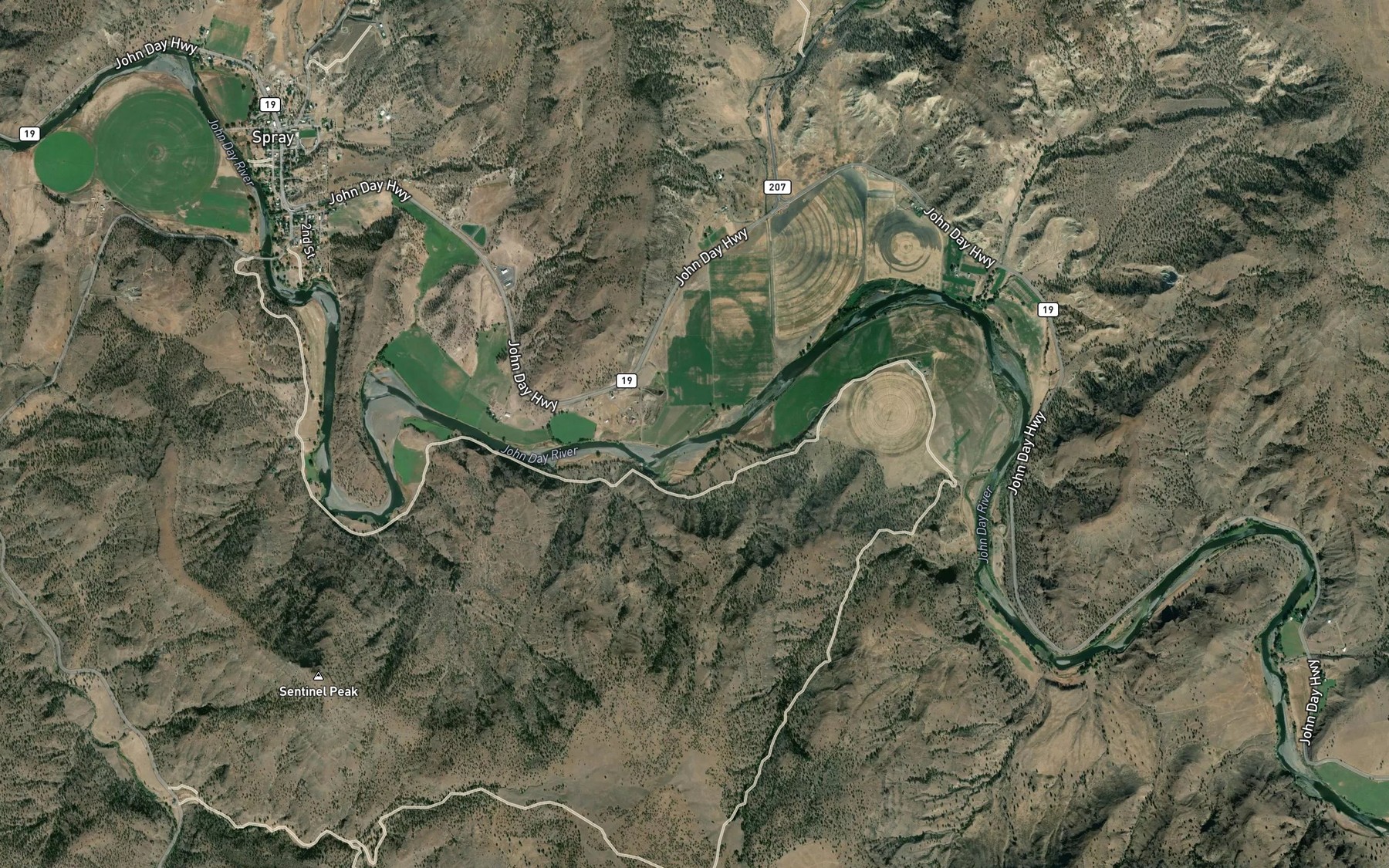 Satellite map of the Haystack Creek