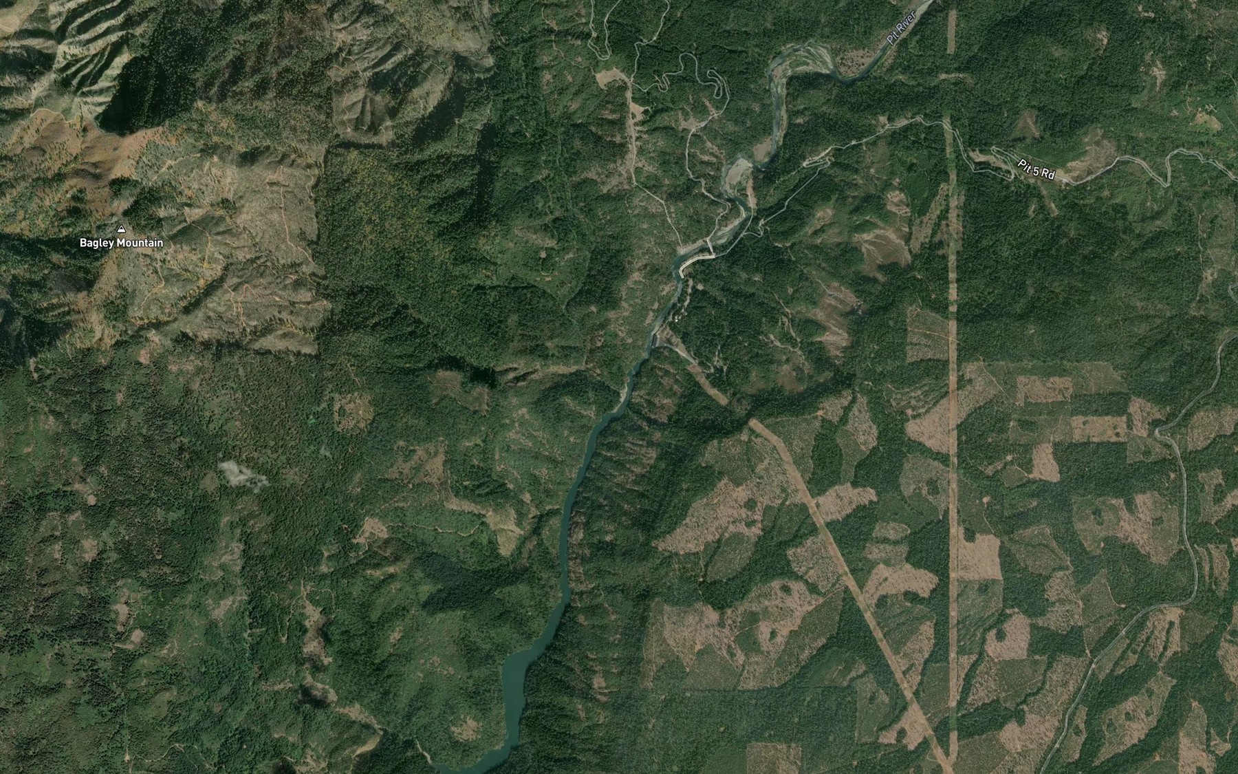 Satellite map of the Iron Canyon Creek