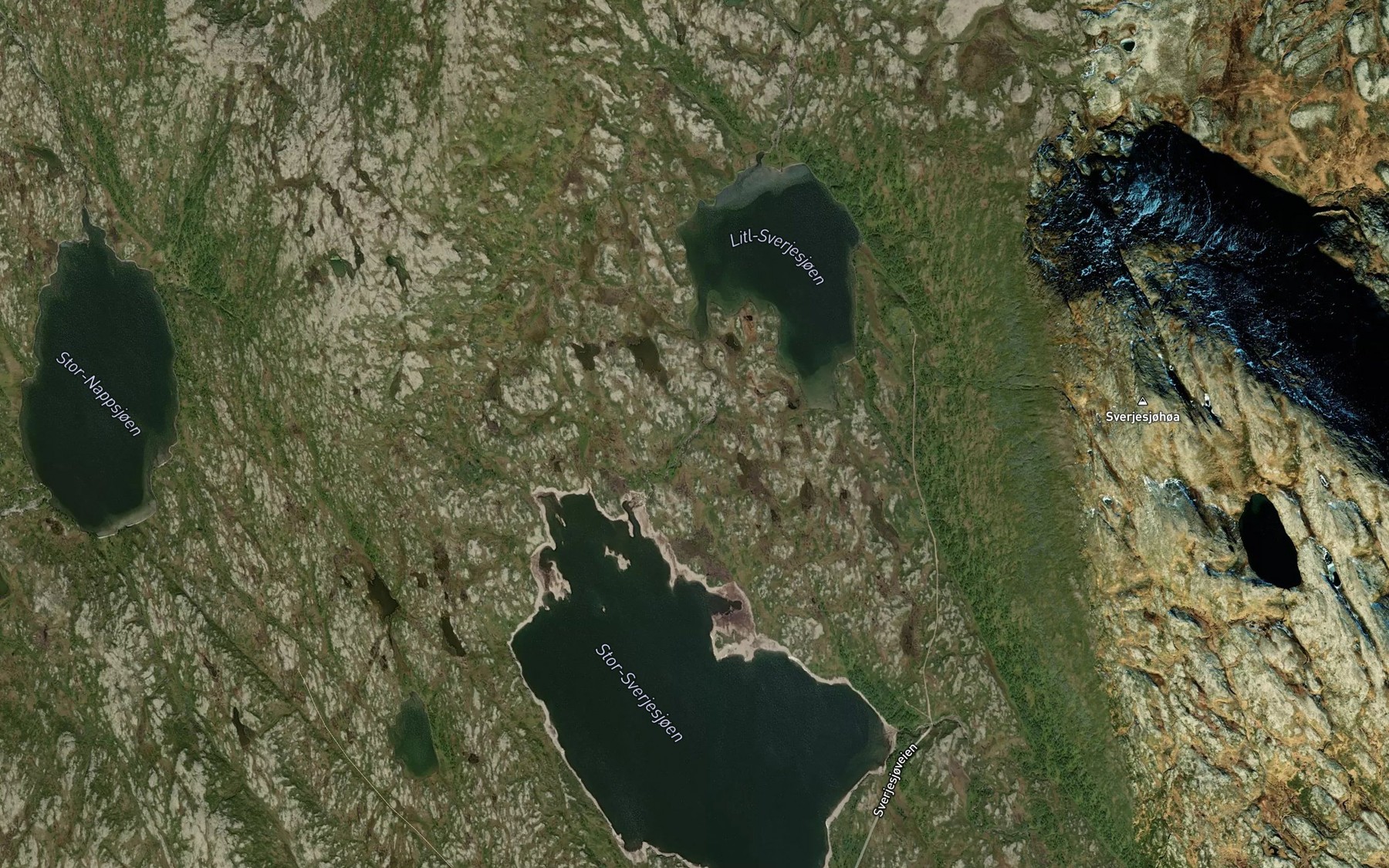 Satellite map of the Sverjesjobekken