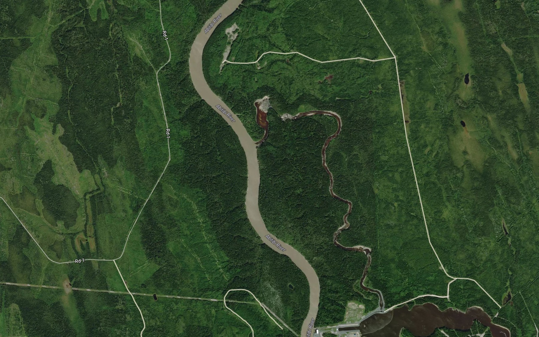 Satellite map of the Newpost Creek
