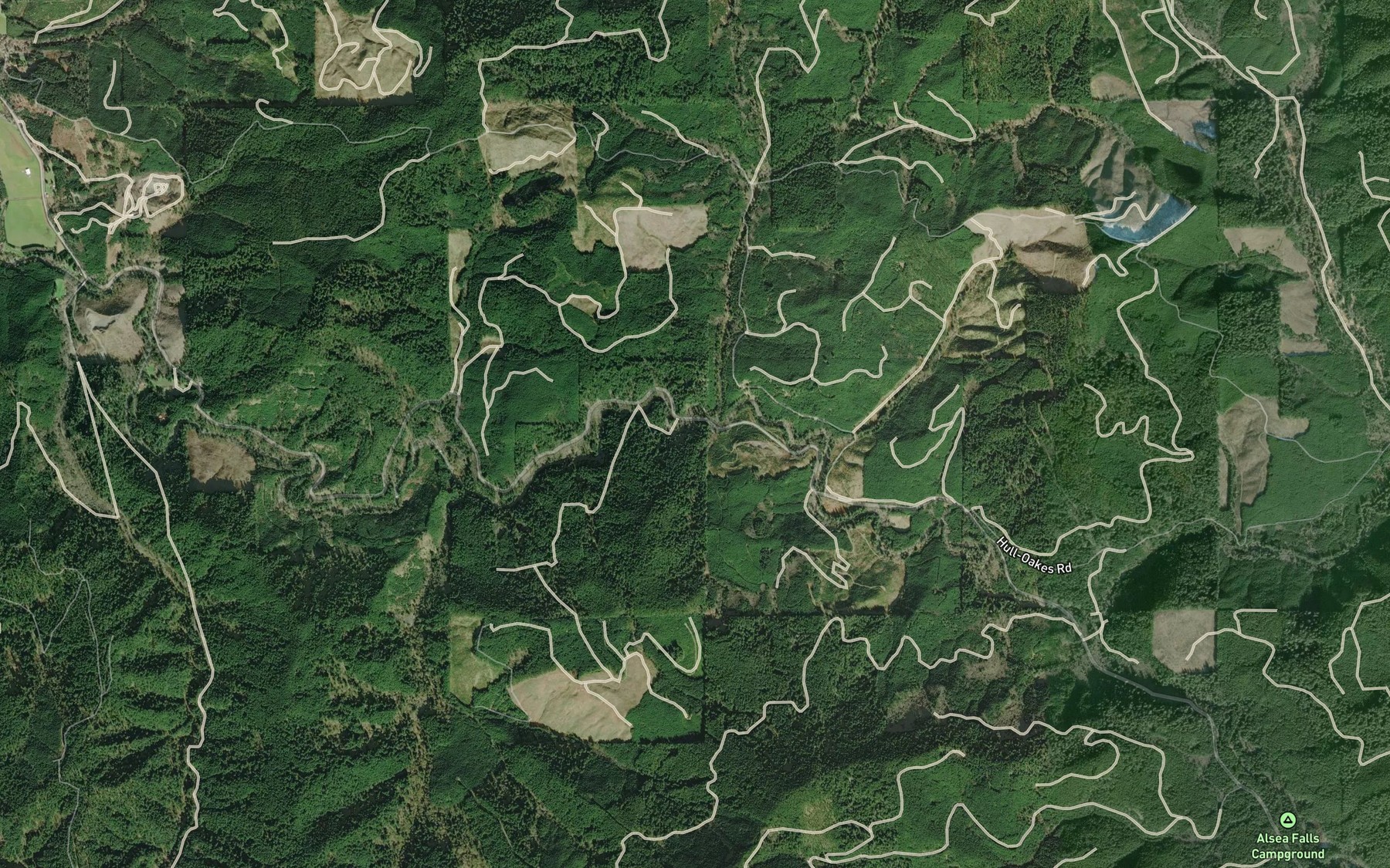 Satellite map of the Trout Creek