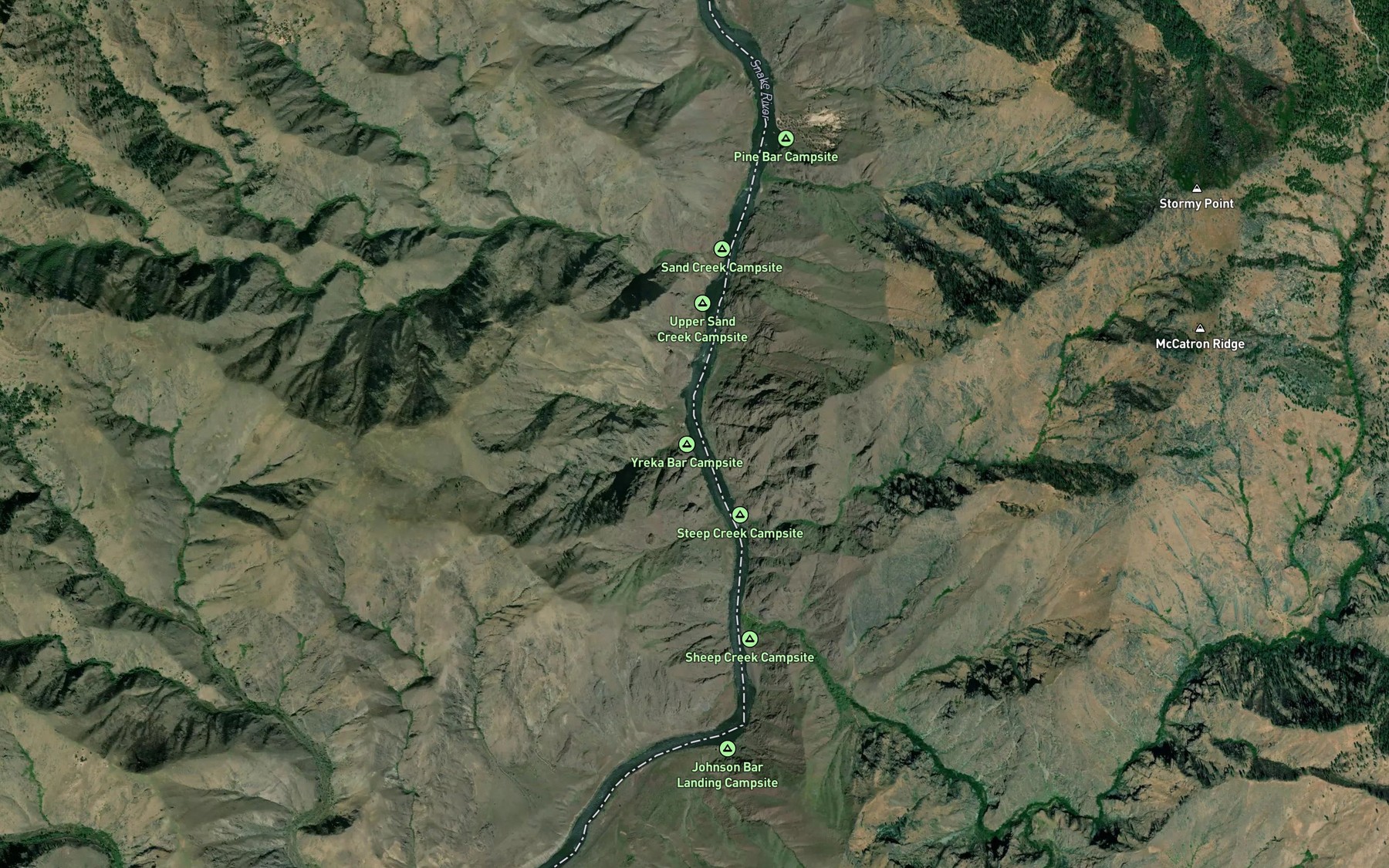 Satellite map of the Yreka Creek