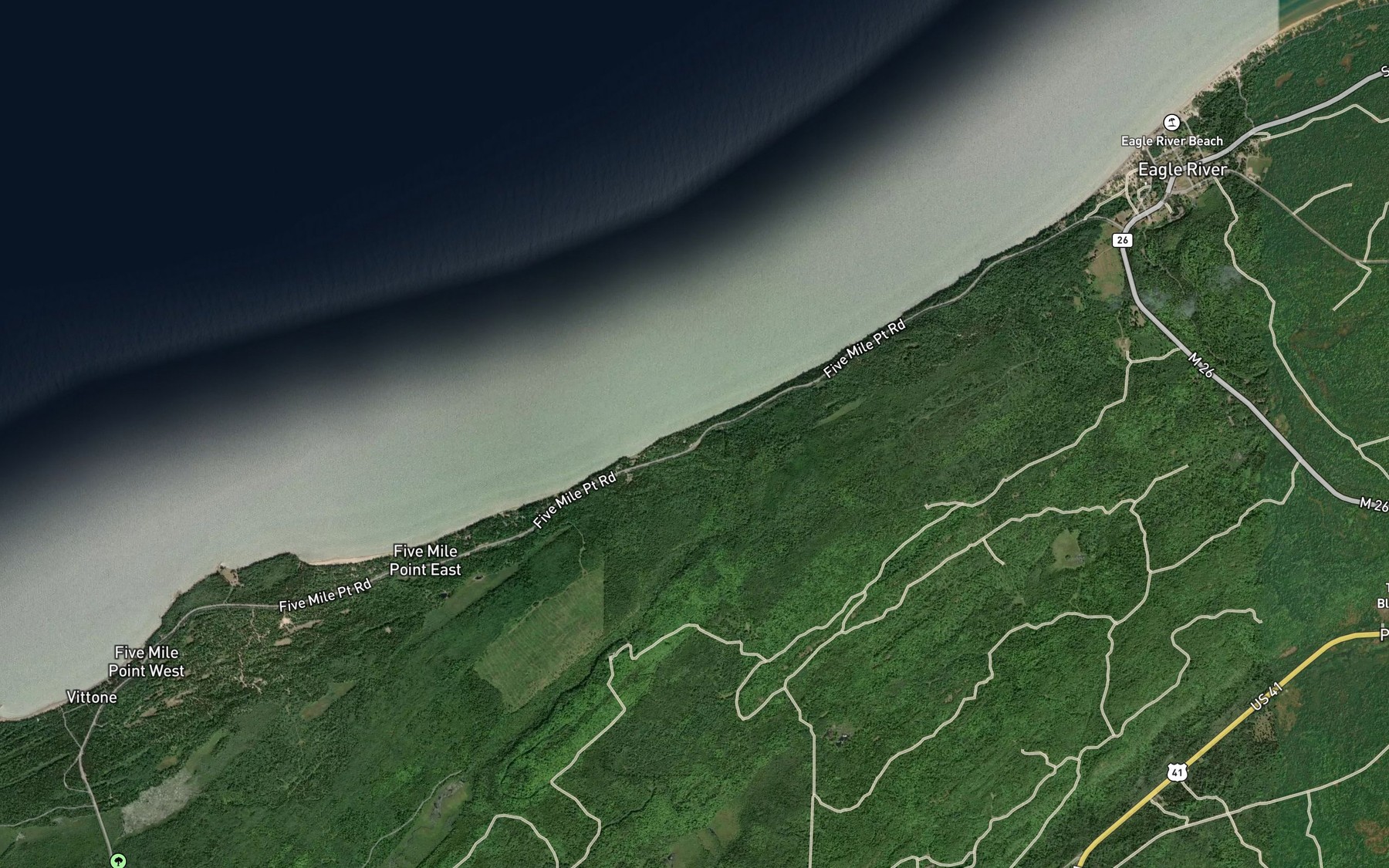 Satellite map of the Silver Creek