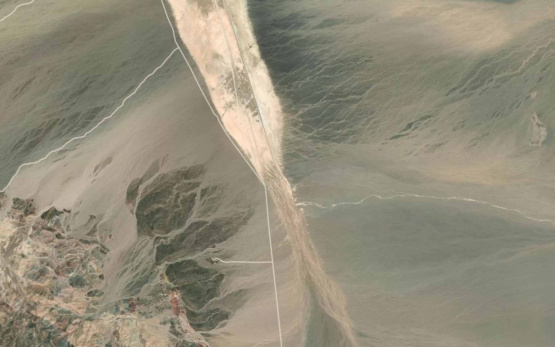 Satellite map of the Broadwell Wash