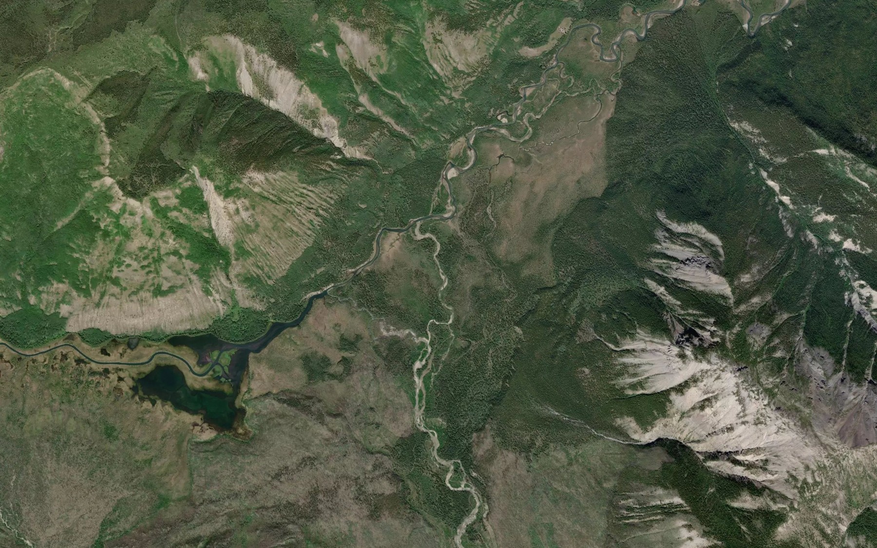 Satellite map of the Blue Sheep Creek
