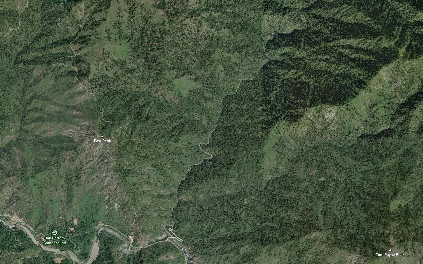 Satellite map of the Deer Lick Creek