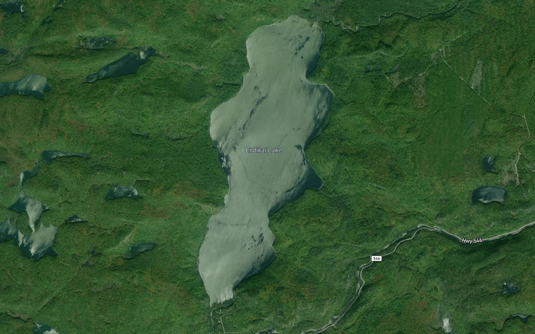 Satellite map of the Endikai Lake