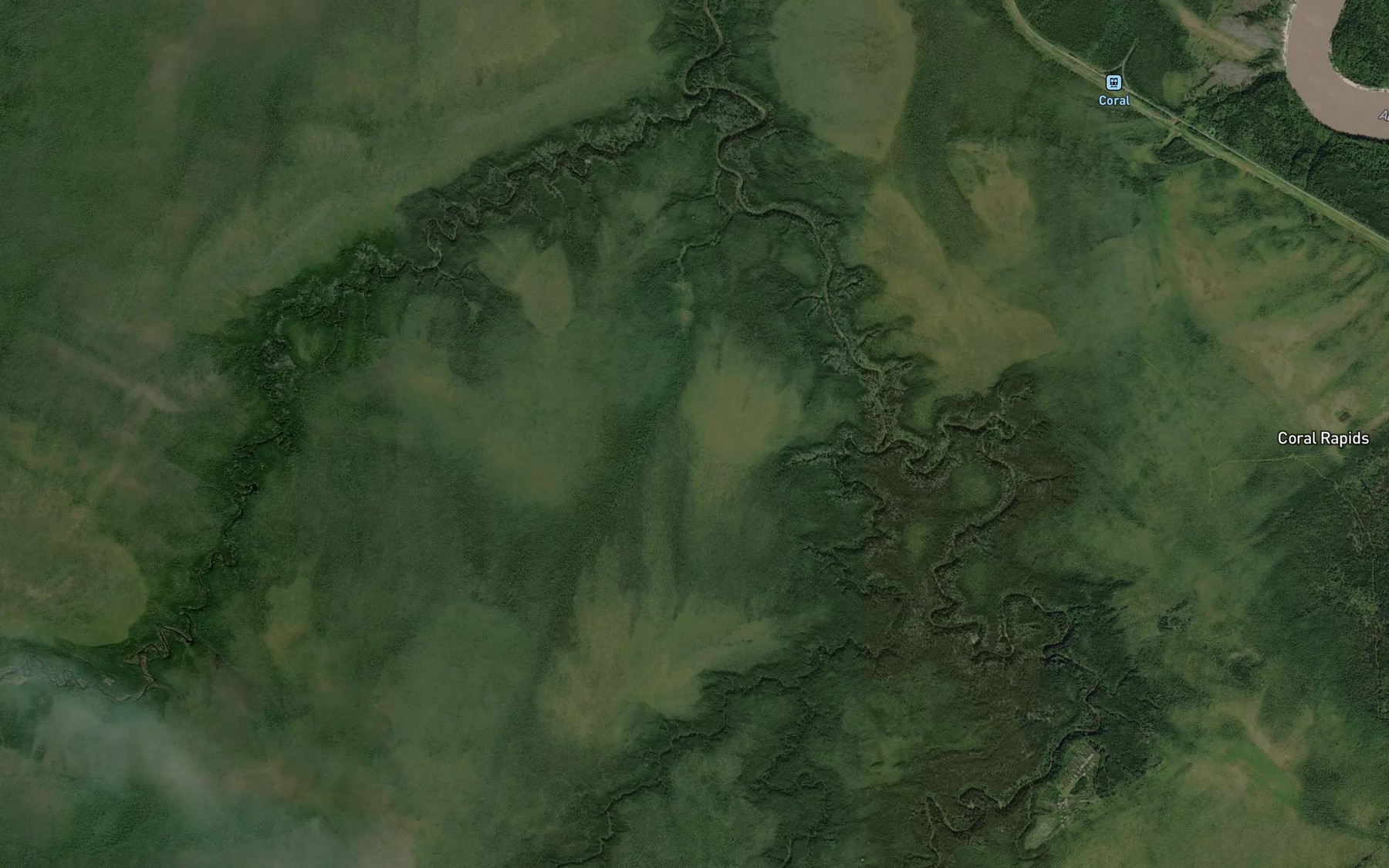 Satellite map of the Parent Creek