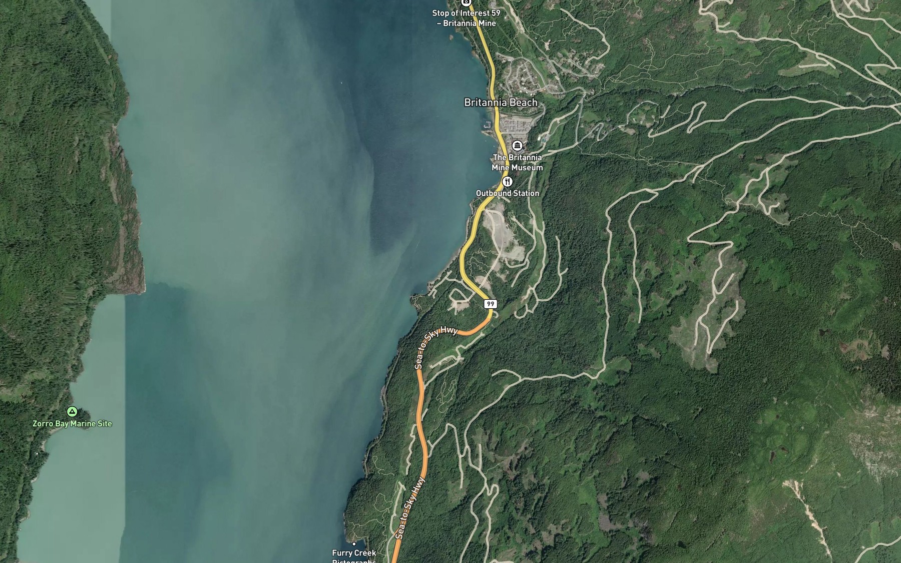 Satellite map of the Daisy Creek