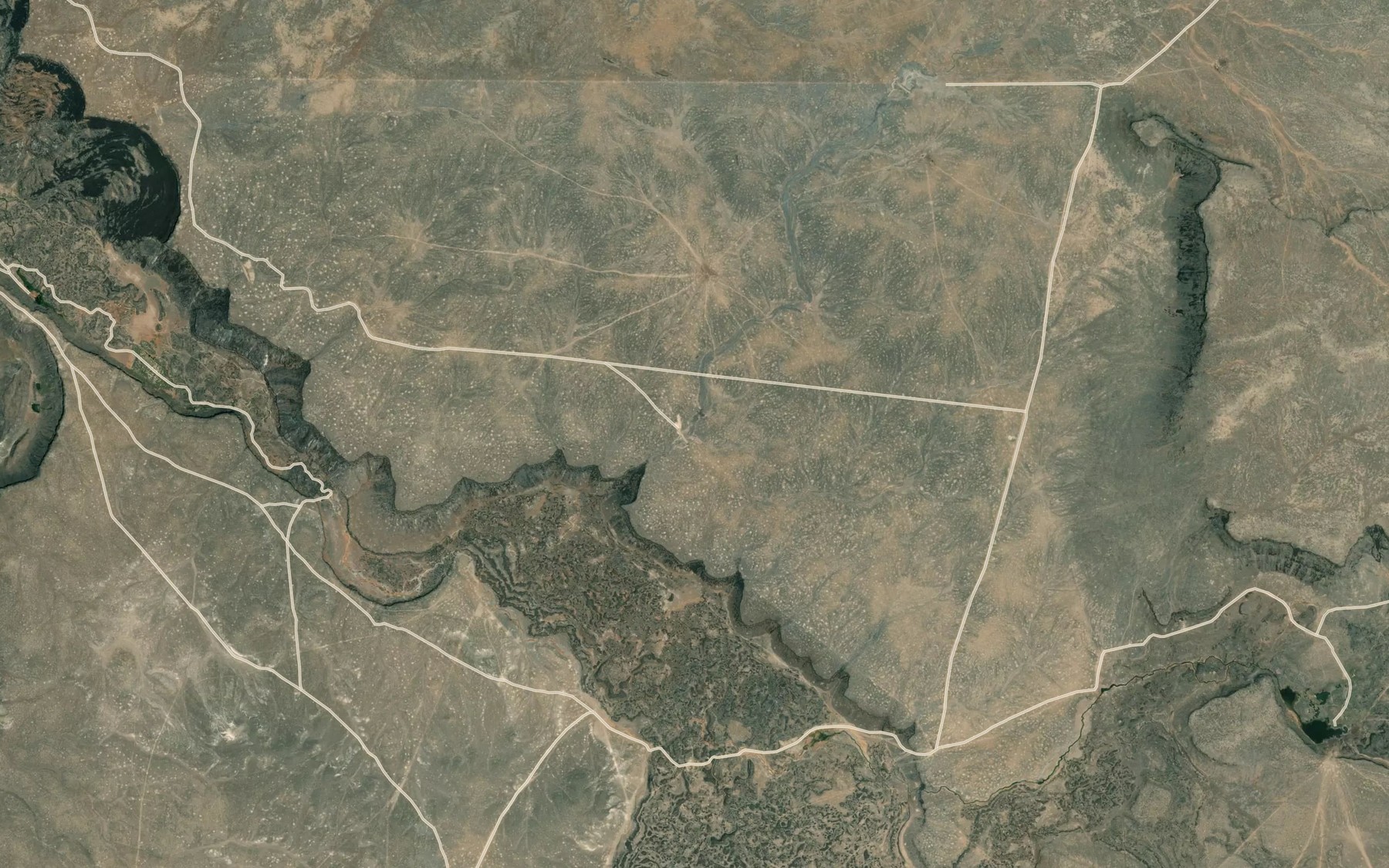 Satellite map of the Bogus Rim Reservoir