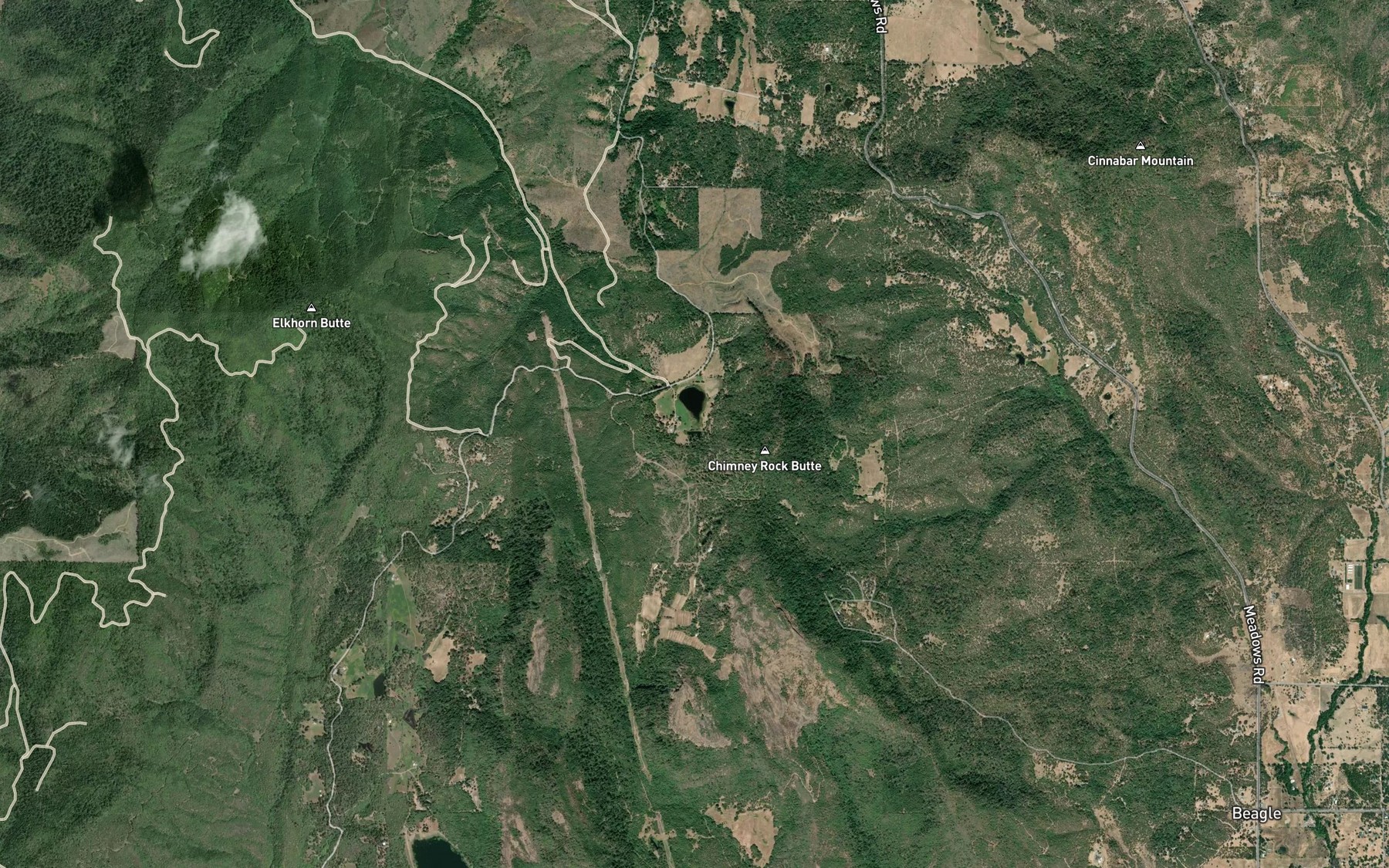 Satellite map of the Coulter Reservoir Number Two