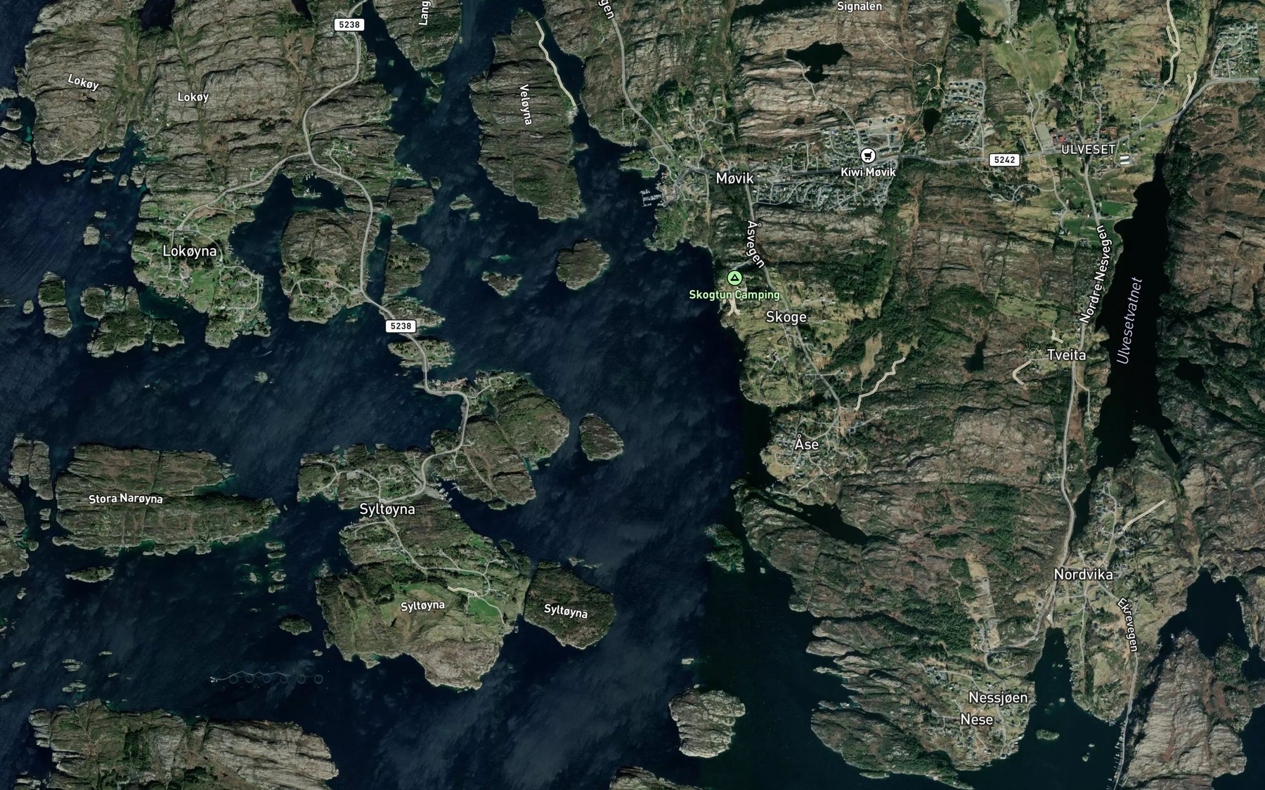 Satellite map of the Storasund