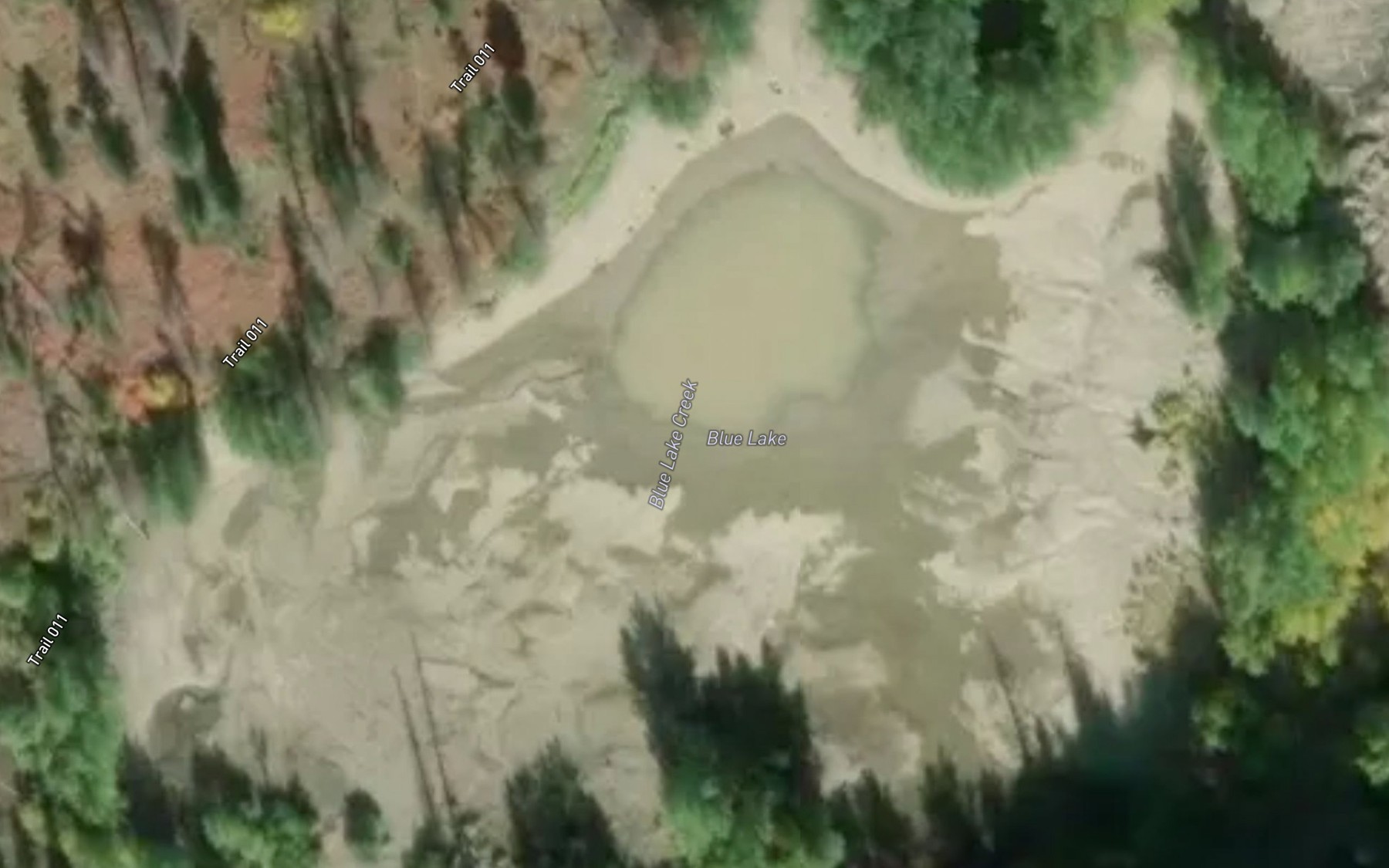 Satellite map of the Blue Lake