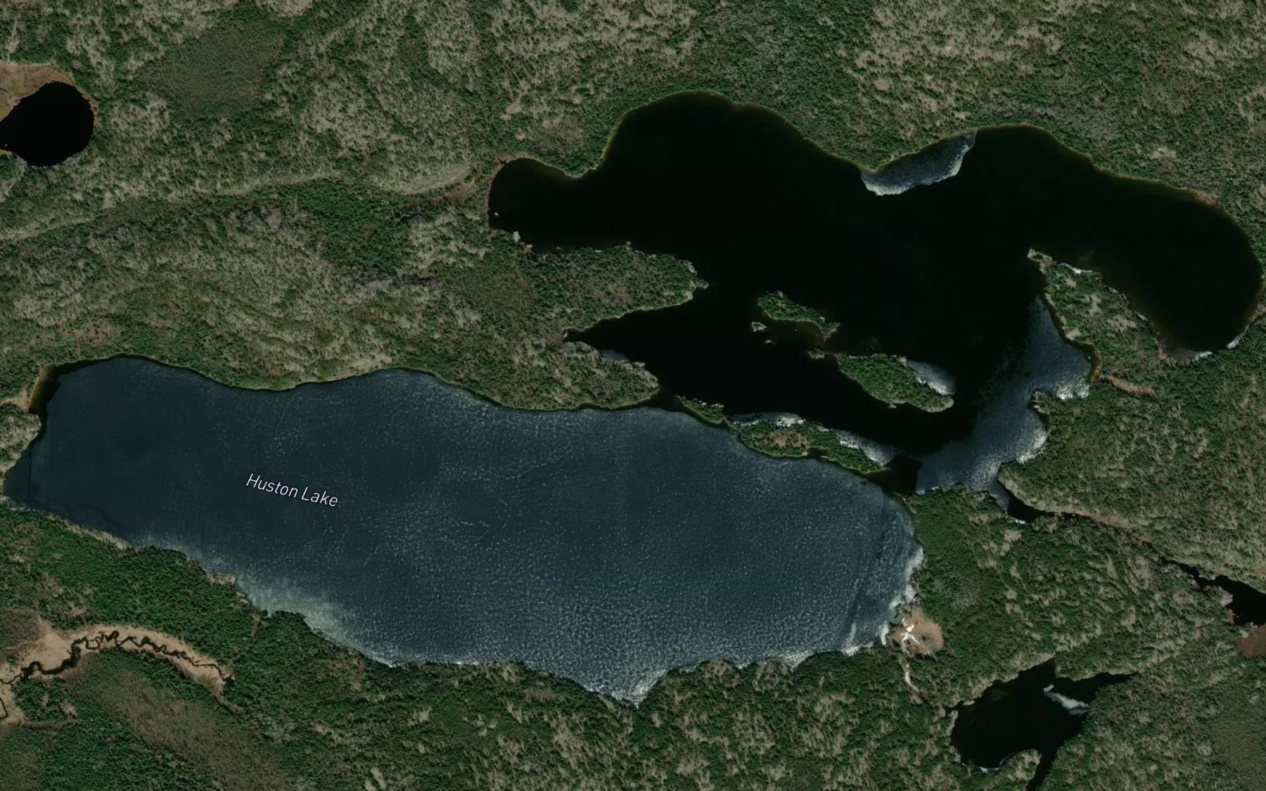 Satellite map of the Huston Lake