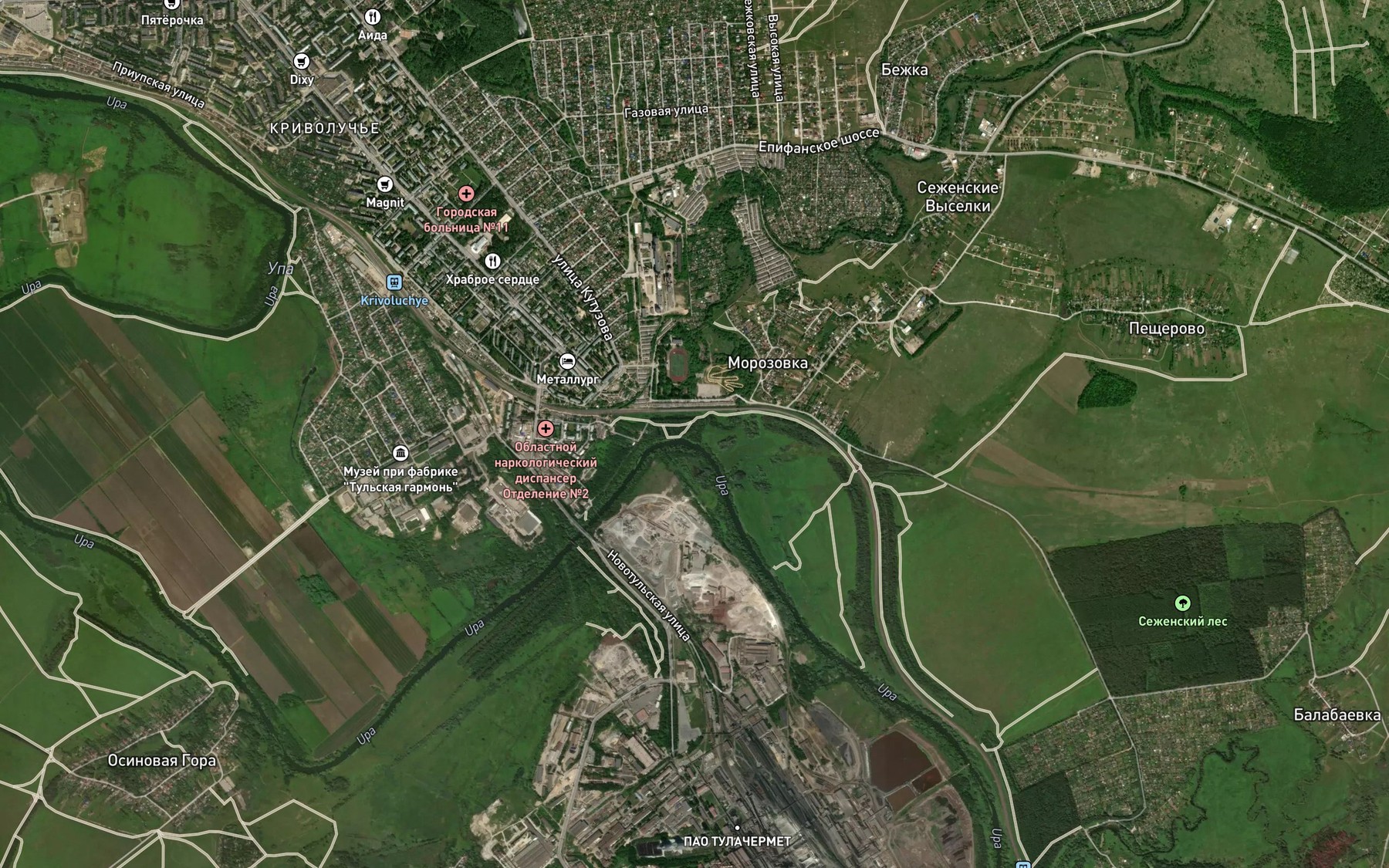 Satellite map of the Bezhka