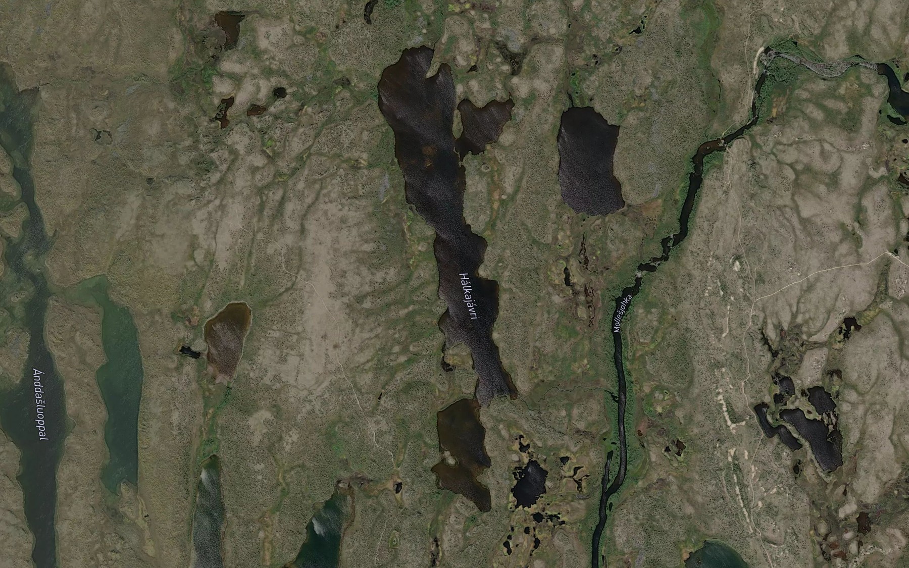 Satellite map of the Halkajavri