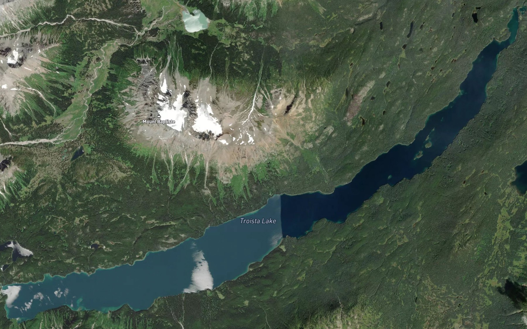 Satellite map of the Troitsa Lake
