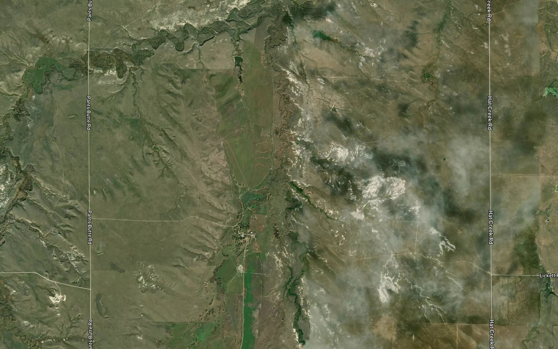 Satellite map of the Boggy Creek