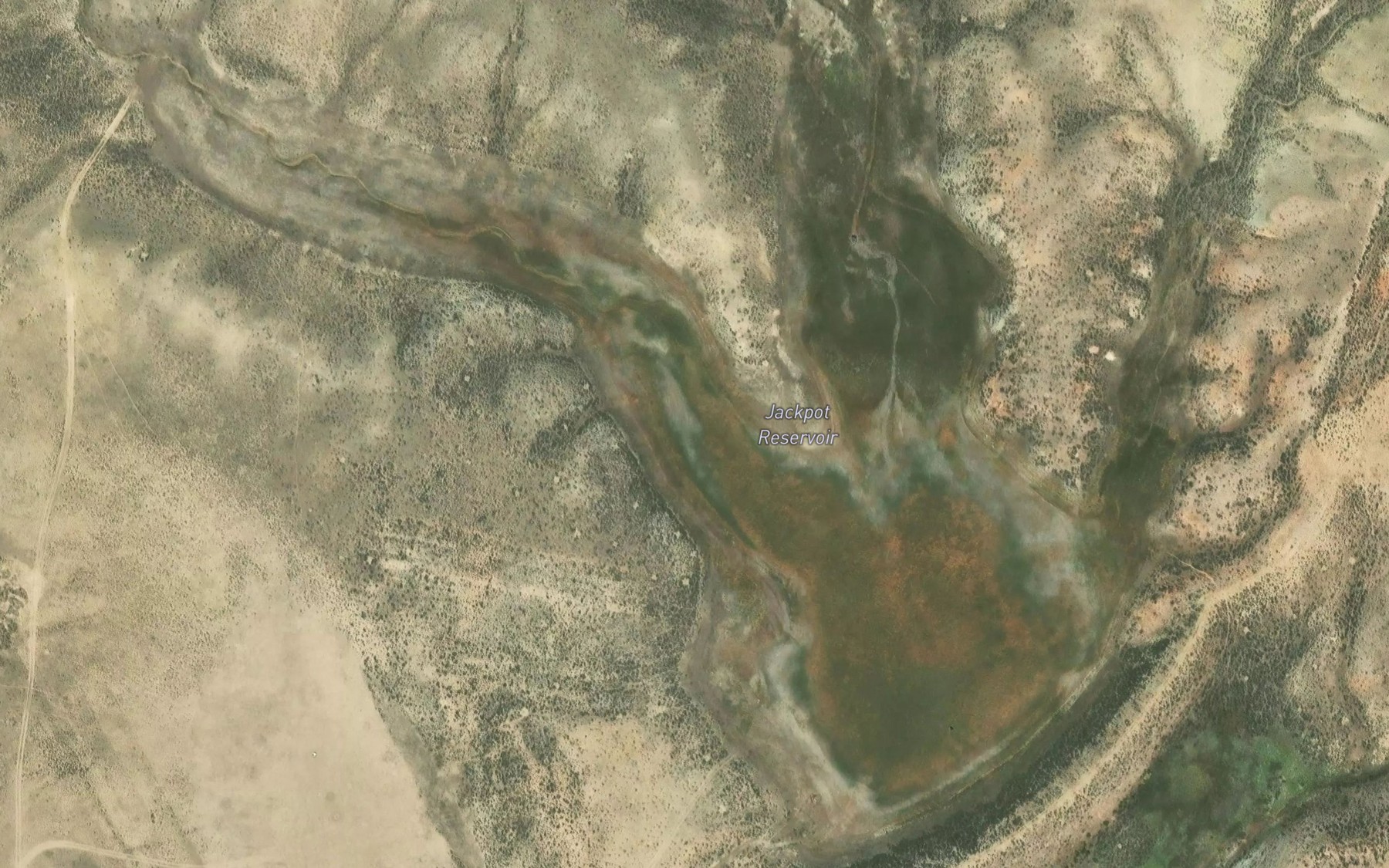 Satellite map of the Jackpot Reservoir