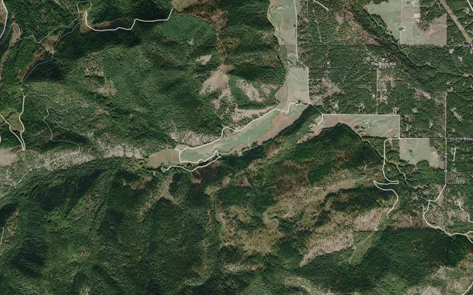 Satellite map of the Camp Creek