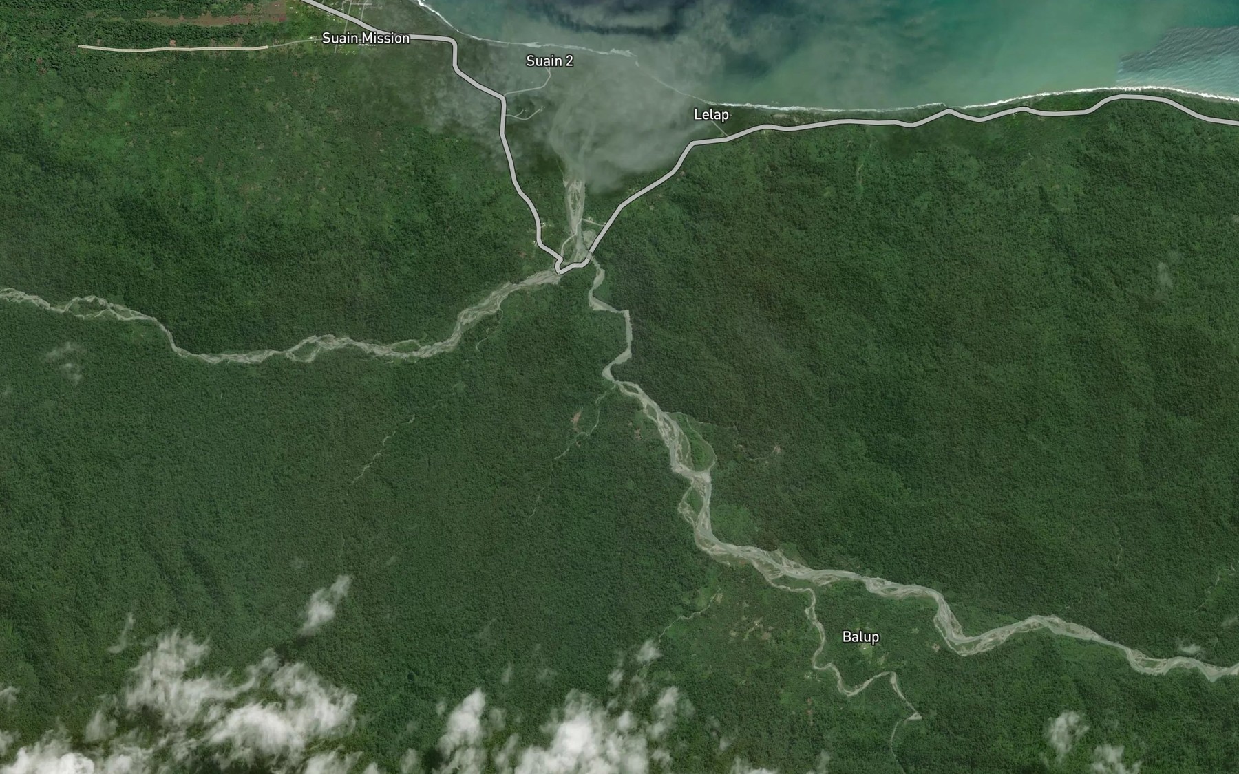 Satellite map of the Ikam Creek