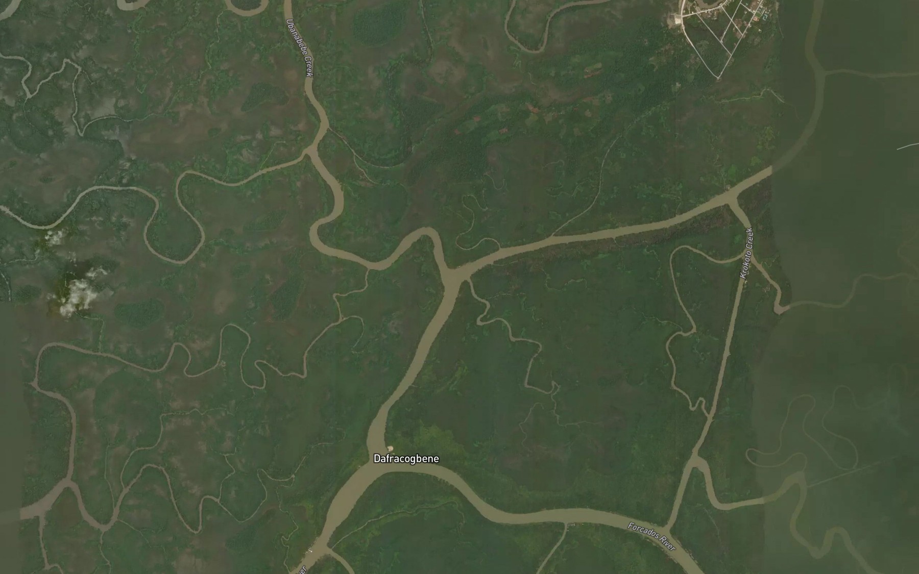 Satellite map of the Odube Creek