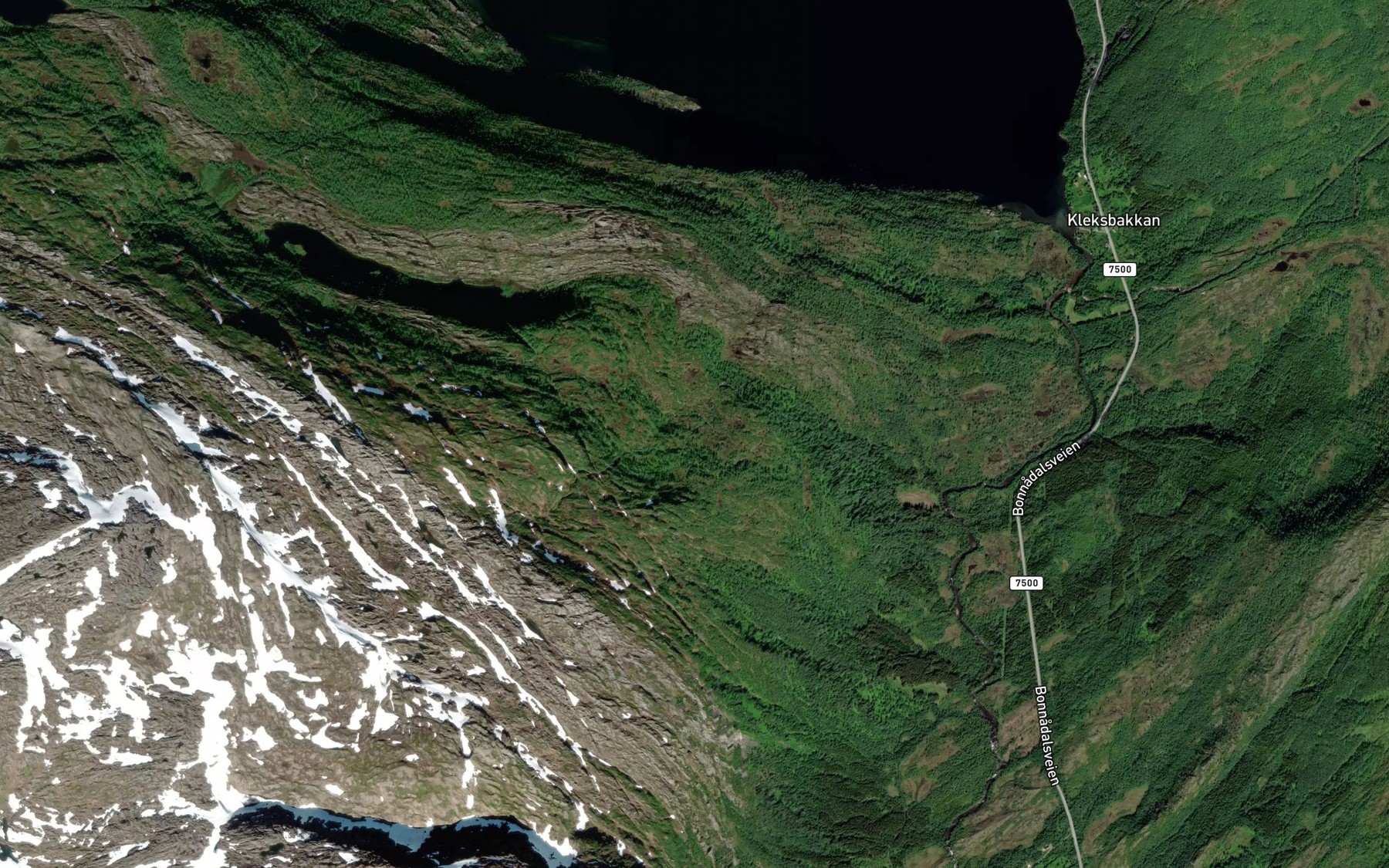 Satellite map of the Nordholelva