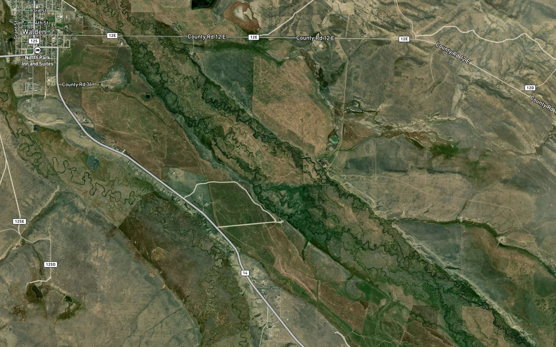 Satellite map of the Lower Walden Ditch