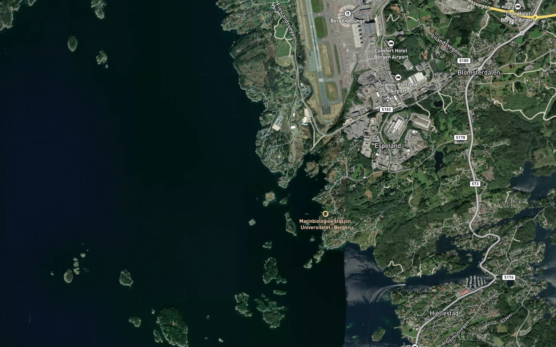 Satellite map of the Breiavika